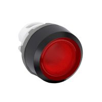 Cabeza para pulsador luminoso rasante rojo 22mm plástico negro