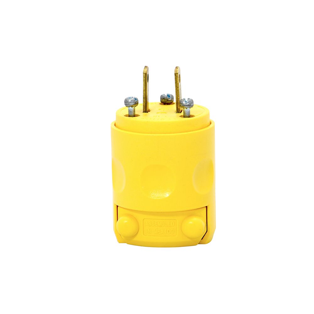 PROMELSA: Enchufe plano 2x15A 125/250V NEMA 1-15P PVC amarillo